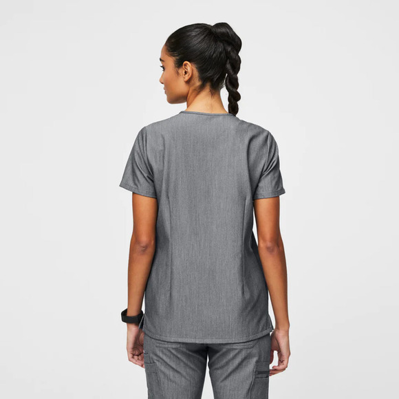FIGS Casma Three-Pocket V-Neck Short Sleeve Classic Scrub Top Graphite Gray S - Picture 2 of 11